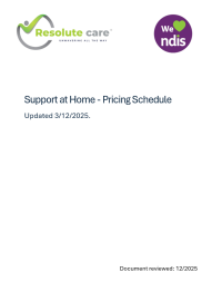 Support at Home - Pricing Schedule
