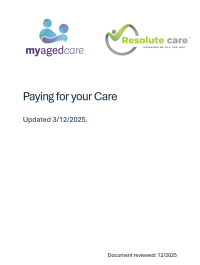 My Aged Care - Paying For Your Care